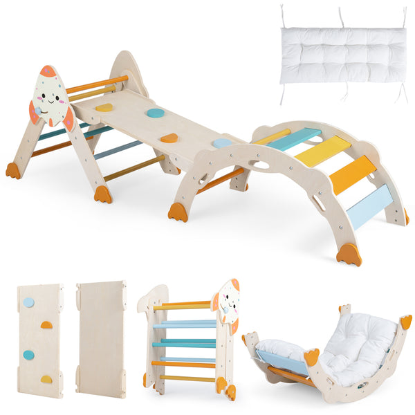 8-in-1 Foldable Climbing Toys for Toddlers Rocket-Themed