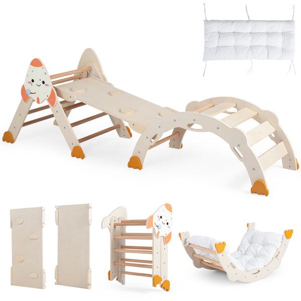 8-in-1 Foldable Climbing Toys for Toddlers Rocket-Themed