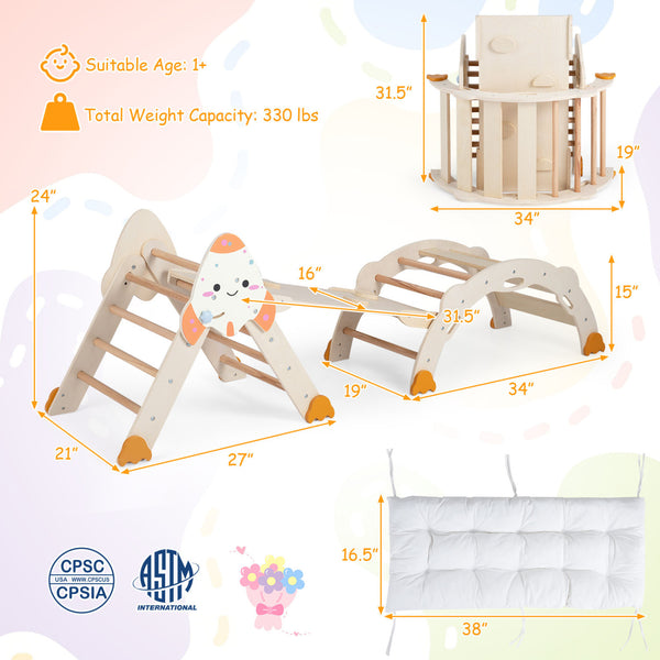 8-in-1 Foldable Climbing Toys for Toddlers Rocket-Themed