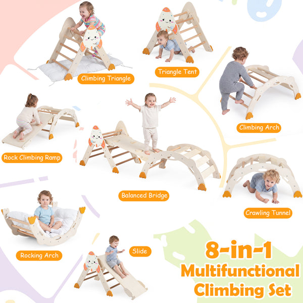 8-in-1 Foldable Climbing Toys for Toddlers Rocket-Themed