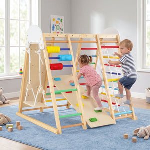 8-in-1 Foldable Indoor Jungle Gym for Kids with Swing and Monkey Bars