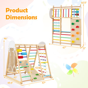 8-in-1 Foldable Indoor Jungle Gym for Kids with Swing and Monkey Bars