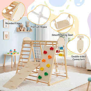 8-in-1 Foldable Indoor Jungle Gym for Kids with Swing and Monkey Bars