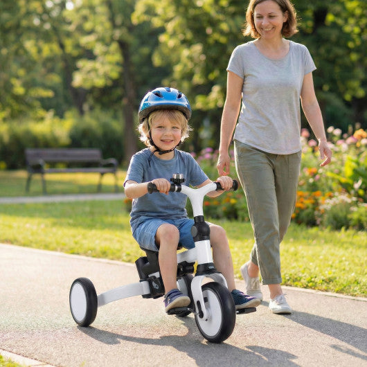 8-in-1 Folding Kids Tricycle with Removable Canopy and Push Handle for Toddlers