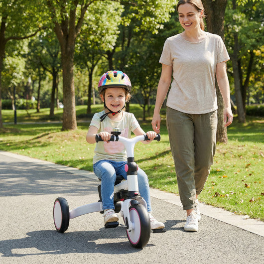 8-in-1 Folding Kids Tricycle with Removable Canopy and Push Handle for Toddlers