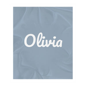 Classic Name toddler sherpa blanket in dusty blue