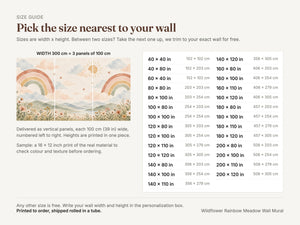 Watercolor Wildflower Rainbow Meadow Wall Mural, image 4