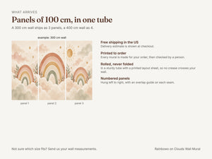 Watercolor Rainbows on Clouds Wall Mural, image 7