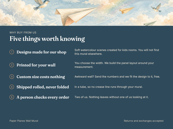 Watercolor Paper Planes Wall Mural, image 10