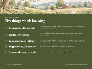 Watercolor Ducklings Pond Farm Wall Mural, image 10