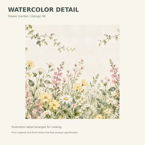 Watercolor Climbing Rose Garden Wall Mural, image 3