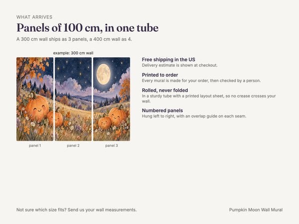 Watercolor Pumpkin Moon Halloween Wall Mural, image 8
