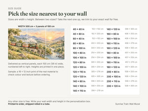 Watercolor Sunrise Train Wall Mural, image 5
