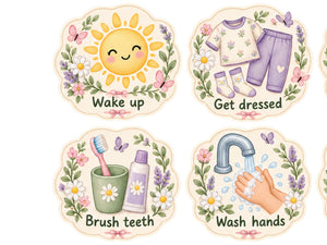 Flower Garden Daily Routine Wall Decals, Set of 12, image 4