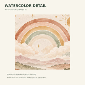 Watercolor Starry Rainbow Dreamland Wall Mural, image 3