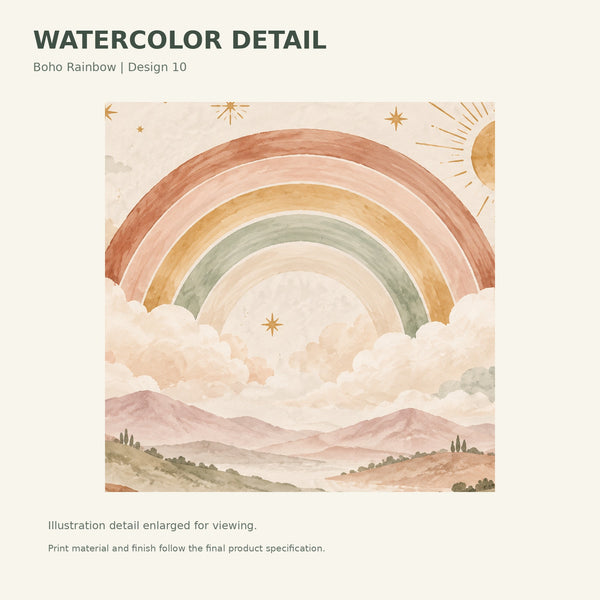 Watercolor Starry Rainbow Dreamland Wall Mural, image 3