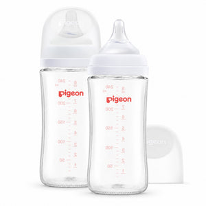 Glass Wide Neck Baby Bottle, 2Packs, 8.1 Oz(240 ml) for 3+ months
