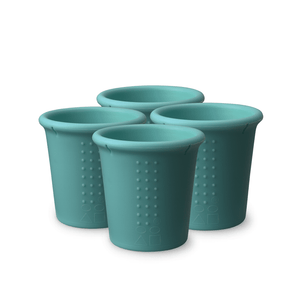 8oz stackable silicone cups for kids and toddlers, 4-pack, colorful and durable for easy stacking and storage.