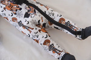 Howdy Boo Zippy zip pajamas for babies, featuring a cozy design and playful patterns, shown at angle 12.