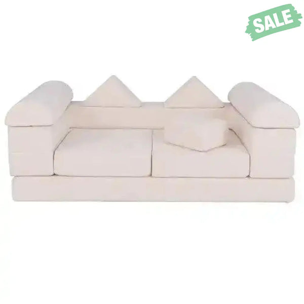 9-Piece Climb and Crawl Foam and Floor Playset with Breathable Suede Fabric-Pink Pink Kids Chairs & Seating