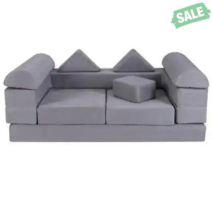 9-Piece Climb and Crawl Foam and Floor Playset with Breathable Suede Fabric-Pink Pink Kids Chairs & Seating