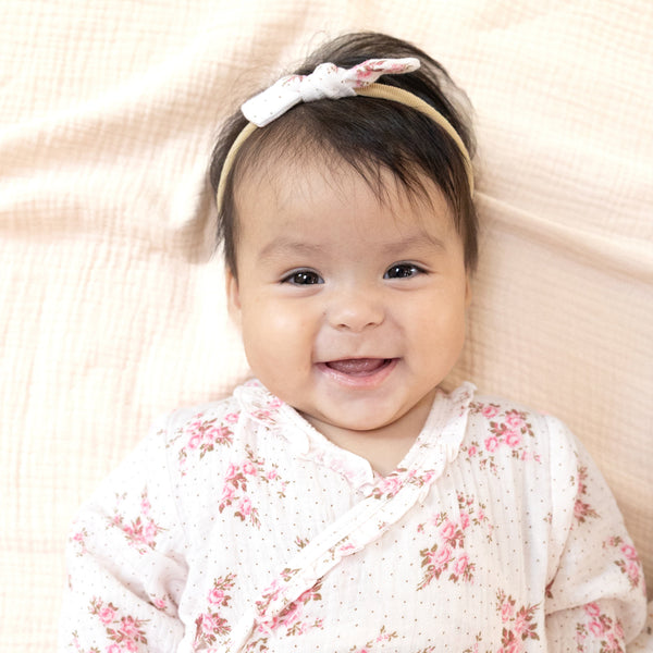 Belle Rosette Dot - Bow with Nylon Headband