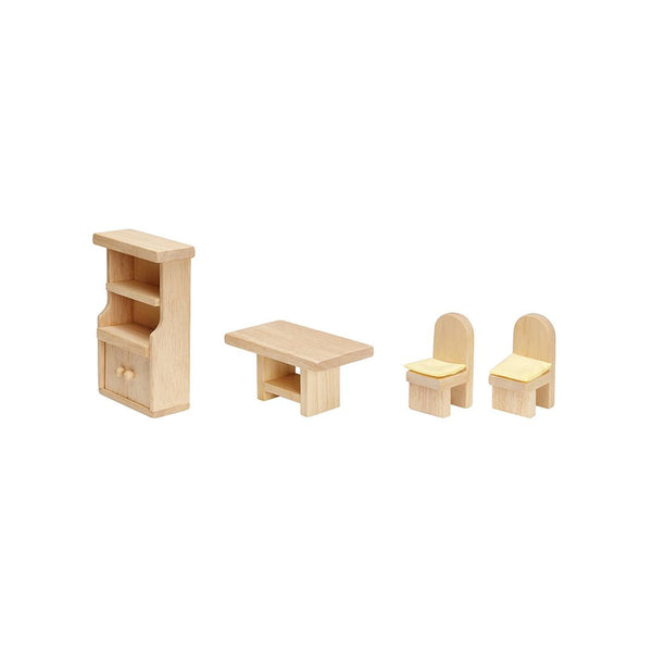 Classic dining room set for imaginative play, showcasing a charming design for kids. Angle 2 view.