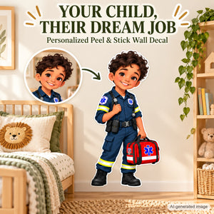 Personalized Paramedic Wall Decal from Photo, Dream Job Sticker, image 2