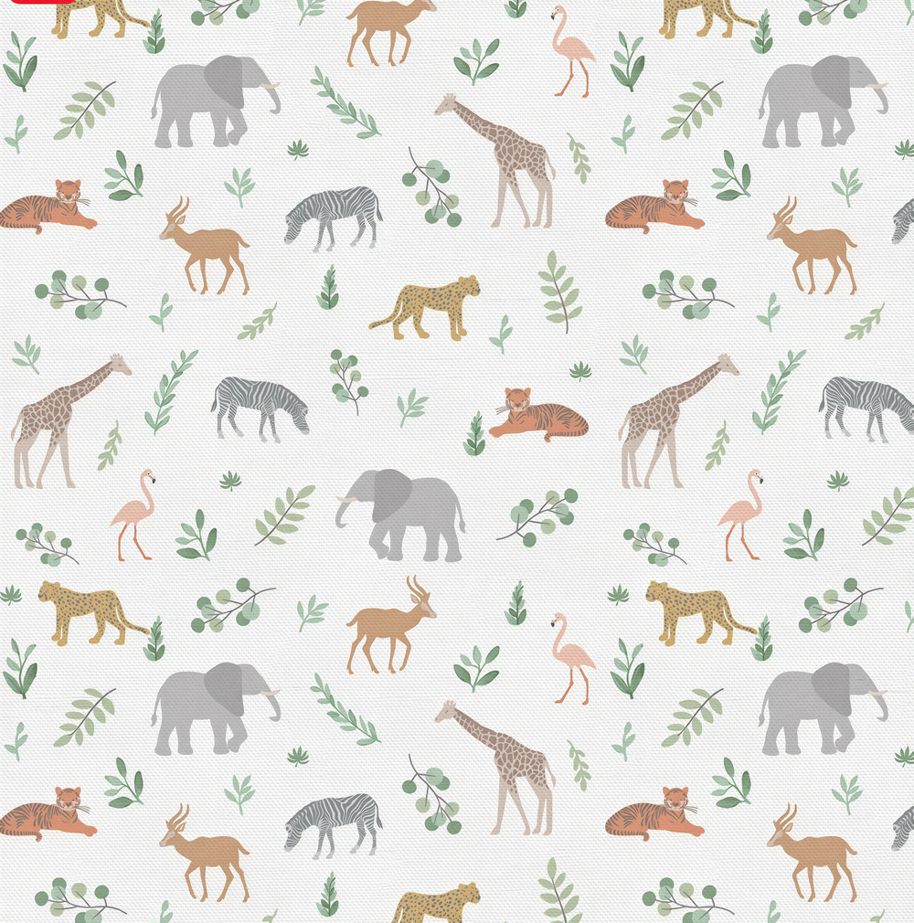 Baby Animals Cotton Burp Cloth Set of 2 in Mint Green - Soft, absorbent, and perfect for feeding time.
