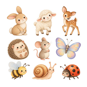 Baby Meadow Animal Wall Decals, Set of 9, image 2