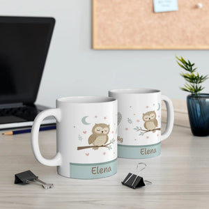 Dream Big Owl Mug — Personalized 11oz Cute Nursery Coffee Cup