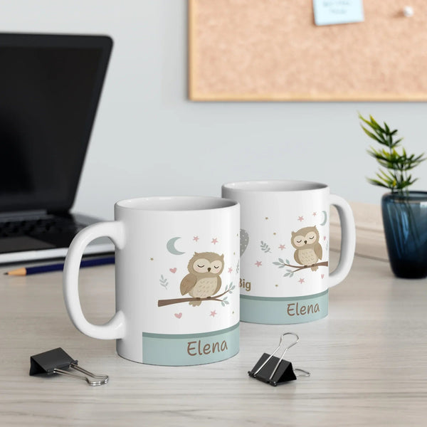 Dream Big Owl Mug — Personalized 11oz Cute Nursery Coffee Cup