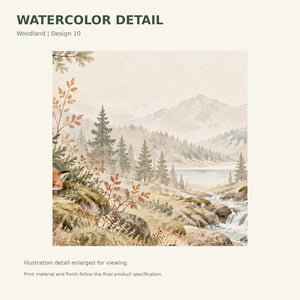 Watercolor Sleeping Fox Wall Mural, image 3