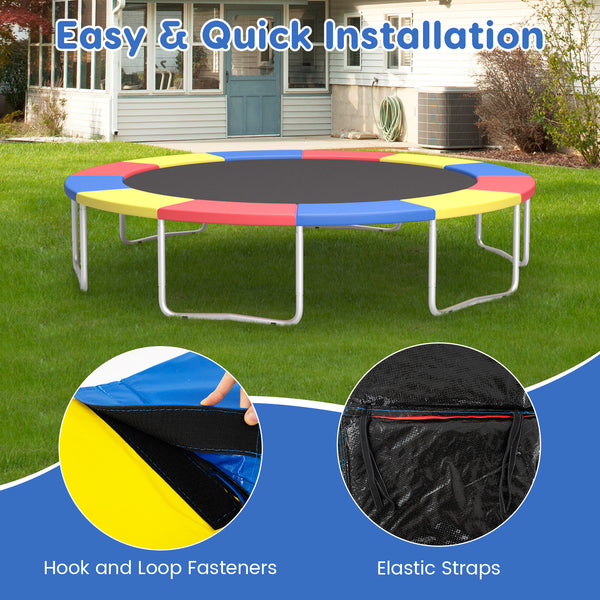Trampoline Pad Replacement Safety Pad with Fixing Straps (Multicolor)
