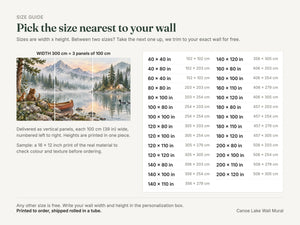 Watercolor Canoe Lake Camping Wall Mural, image 5
