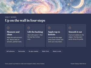 Watercolor Pastel Galaxy Wall Mural, image 9