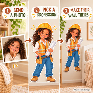 Personalized Engineer Wall Decal from Photo, Dream Job Sticker, image 8