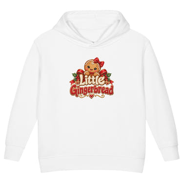 Little Gingerbread toddler hoodie in white, front view