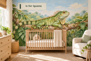 Watercolor I is for Iguana Alphabet Wall Mural, image 1