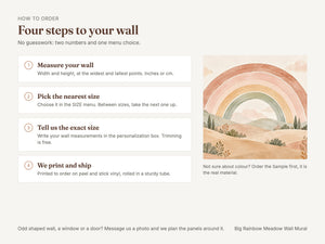Watercolor Big Rainbow Meadow Wall Mural, image 5