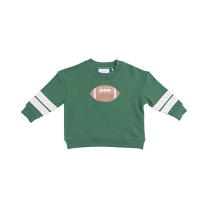 Varsity - Green - Cozy Drop Sleeve Sweatshirt with Varsity Stripes