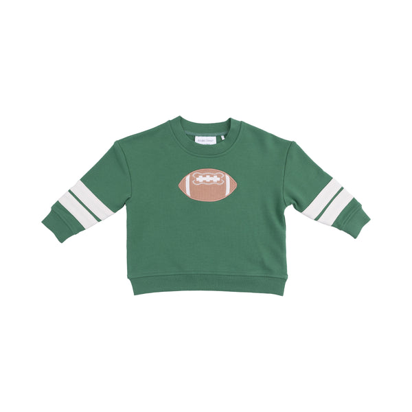 Varsity - Green - Cozy Drop Sleeve Sweatshirt with Varsity Stripes