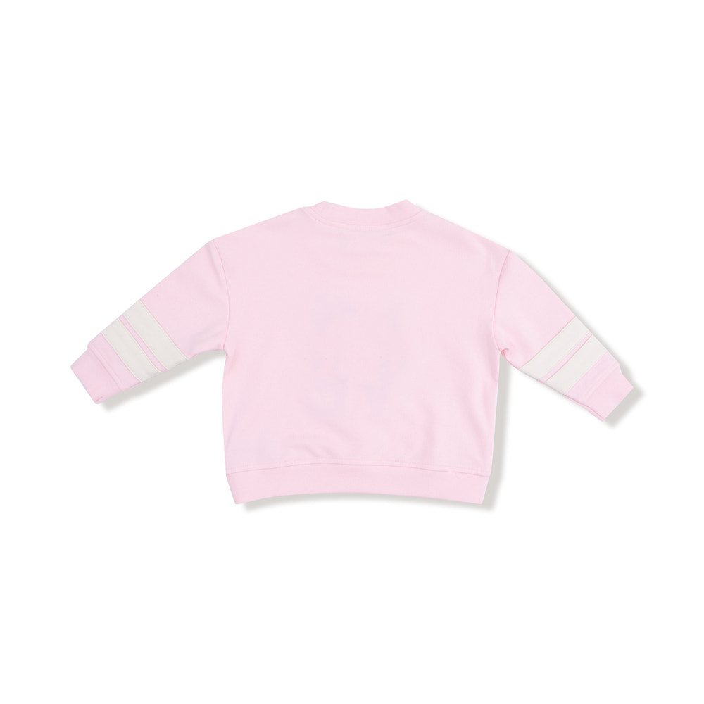 Varsity - Pink - Cozy Drop Sleeve Sweatshirt with Varsity Stripes