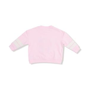 Varsity - Pink - Cozy Drop Sleeve Sweatshirt with Varsity Stripes