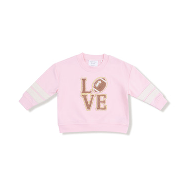 Varsity - Pink - Cozy Drop Sleeve Sweatshirt with Varsity Stripes