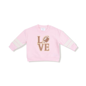 Varsity - Pink - Cozy Drop Sleeve Sweatshirt with Varsity Stripes