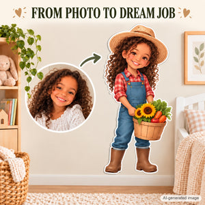 Personalized Farmer Wall Decal from Photo, Dream Job Sticker, image 3