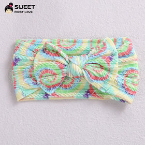 Children's Wide-brimmed Elastic Bow Baby Printed Headband