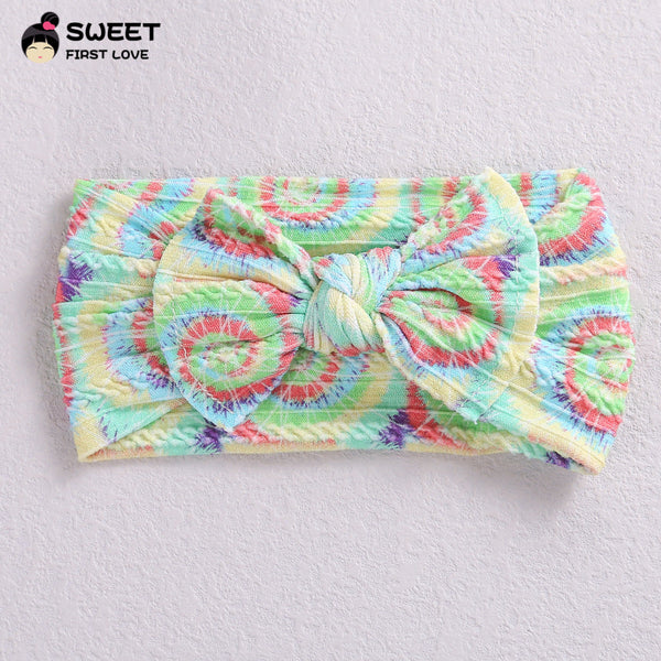 Children's Wide-brimmed Elastic Bow Baby Printed Headband