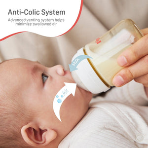 Glass Wide Neck Baby Bottle, 2Packs, 8.1 Oz(240 ml) for 3+ months